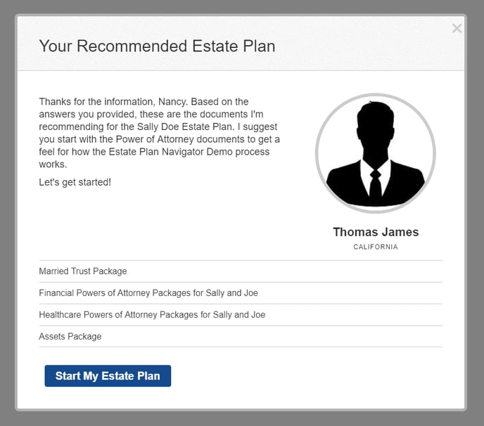 Estate Plan Recommendation