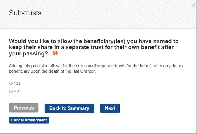 Sub-Trust